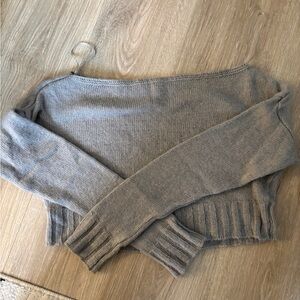 Misguided off the shoulder cropped long sleeve sweater